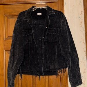 POL Black Corduroy Jean Jacket